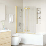 Shower Enclosure Gold 130 x 138 cm ESG Glass and Aluminium 42018541
