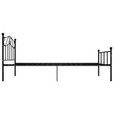 284524 Bed Frame without Mattress Black Metal 100x200 cm