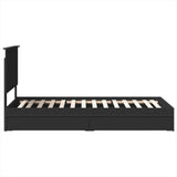 Storage Bed with Headboard Black 75 x 190 cm Engineered Wood 3409602