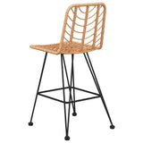 Bar Stool Set of 2 Black Steel, polyethylene rattan Standard 319430