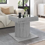 Coffee Table with LED Grey Sonoma 50x50x45 cm Engineered Wood 847565
