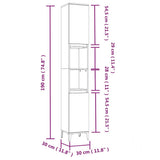 3 Piece Bathroom Furniture Set Smoked Oak Engineered Wood 3185610