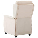 Massage Chair with Cushion Cream 93.5 x 67.5 x 101.5 cm Fabric 348358