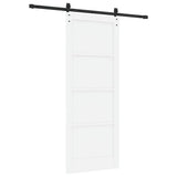 Sliding Door White and Black 83 x 211 cm Solid Pine Wood 3333171