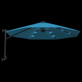 Garden Parasol Sea blue Polyester, Powder-Coated Aluminium Large 362894