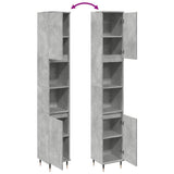 Bathroom Cabinet Concrete Grey 30x30x190 cm Engineered Wood 857195