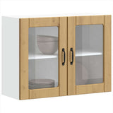 Kitchen Wall Cabinet with Glass Door Lucca Artisan Oak Engineered Wood 853856