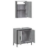 2 Piece Bathroom Furniture Set Grey Sonoma Engineered Wood 3214783
