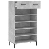 Shoe Cabinet Concrete Grey 60x35x105 cm Engineered Wood 829616