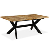 Dining Table Solid Mango Wood and Steel Cross 180 cm 244805