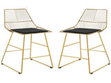 Set of 2 Bar Stools, Modern Counter Height Breakfast Bar Chairs with Wire Metal Frame for Kitchen, T3398P378036