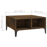 Coffee Table Smoked Oak 60x60x30 cm Engineered Wood 813167