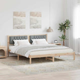 Bed Frame Light Grey 160 x 200 cm Solid Pine Wood 878174