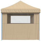 ZNTS Foldable Party Tent Pop-Up with 3 Sidewalls Beige 4004967