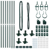 Fence Post 7 pcs Green Steel 42004296