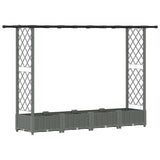 Raised Bed with Trellis and Roof Light Grey 203 x 40 x 121 cm 42032589