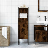 Bathroom Cabinet Smoked Oak 33x33x120.5 cm Engineered Wood 842468