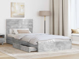 Storage Bed Concrete Grey 70 x 190 cm Engineered Wood 3411606
