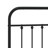 Metal Bed Frame without Mattress with Footboard Black 183x213cm 352601