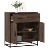 Sideboard Brown Oak 68x35x76 cm Engineered Wood and Metal 848983