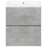 ZNTS 2 Piece Bathroom Furniture Set Concrete Grey Engineered Wood 3324907