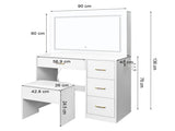 White hemp surface particle board with triamine 4 drawers 2 side push-pull storage rack 1 LED touch 26098664