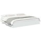 Bed Frame with Drawers without Mattress White 200x200 cm 3280629