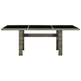 Garden Table Brown Poly Rattan and Tempered Glass 313313