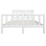 Bed Frame without Mattress White King Size Solid Wood 3100964