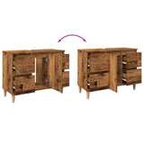 Sink Cabinet Old Wood 80x33x60 cm Engineered Wood 857126