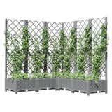 Garden Planter with Trellis Light Grey 120x120x121.5 cm PP 153277