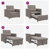 Pull out Sofa Bed Single Taupe 90 x 165 x 87 cm Fabric 42002690