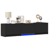 TV Cabinet with LED Black 165 x 34 x 40 cm Engineered Wood 3418717