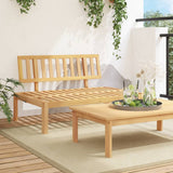 Garden Pallet Middle Sofa Solid Wood Acacia 365850