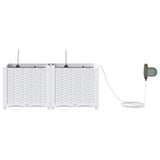 Garden Planter 2 pcs White 80 x 40 x 37.5 cm Plastic 42002913