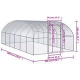 Outdoor Chicken Coop 3x6x2 m Galvanised Steel 3095465