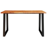 ZNTS Dining Table with Live Edge 140x80x75 cm Solid Wood Acacia 353289