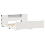 ZNTS Bed Frame without Mattress White 200x200 cm Solid Wood Pine 3323639