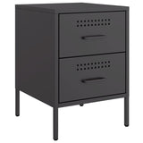 Bedside Cabinet Black 36x39x50.5 cm Steel 842922