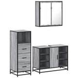 3 Piece Bathroom Furniture Set Grey Sonoma Engineered Wood 3301033