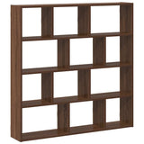 ZNTS Wall Cube Shelf 12 Compartments Brown Oak Engineered Wood 860010