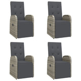 5 Piece Garden Dining Set Grey Poly Rattan&Solid Wood Acacia 3157629