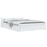 3103550 Bed Frame without Mattress with Drawers White 140x190 cm