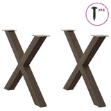 Dining Table Legs X-Shaped 2 pcs Natural Steel 90x cm Steel 4012987
