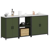 Kitchen Storage Set HATTEM 3 pcs Olive Green Cold-rolled Steel 3392704