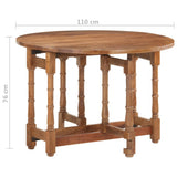 Dining Table Round 110x76 cm Solid Mango Wood 321701