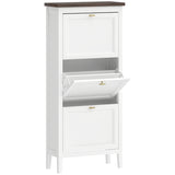 Shoe Cabinet with 3 Flip Drawers, Farmhouse Narrow Shoe Storage Cabinet with Adjustable Shelves, T3398P552568