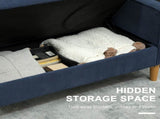 Small Two-Seater Corduroy Sofa - Blue T3398P329916