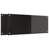 Kitchen Backsplash 2 pcs Black 100 x 40 cm Tempered Glass 3415551