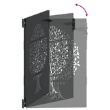 Garden Gate with Lock Black 110 x 155 cm Powder-coated steel 42015891